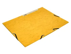 Chemise q-connect carte lustrée 375g pour documents a4 320x243mm 3 rabats coloris jaune