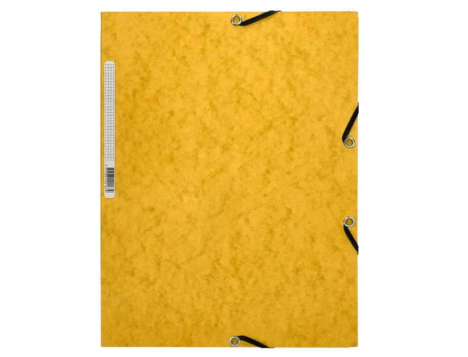 Chemise q-connect carte lustrée 375g pour documents a4 320x243mm 3 rabats coloris jaune