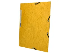 Chemise q-connect carte lustrée 375g pour documents a4 320x243mm 3 rabats coloris jaune
