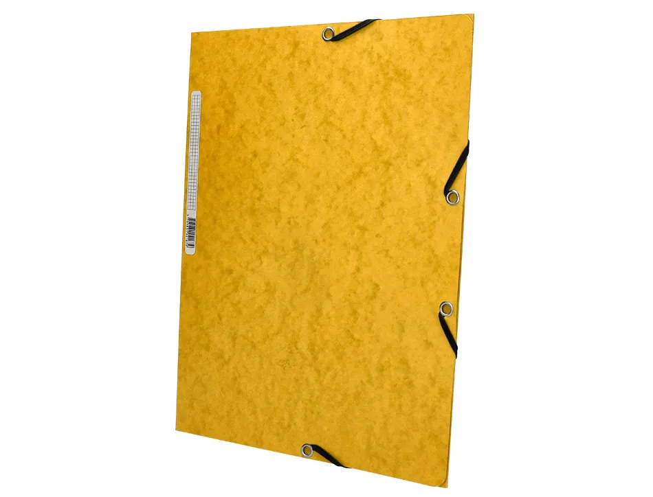 Chemise q-connect carte lustrée 375g pour documents a4 320x243mm 3 rabats coloris jaune