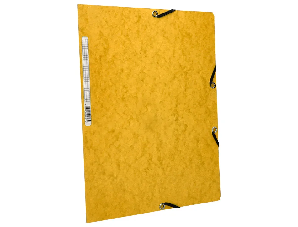 Chemise q-connect carte lustrée 375g pour documents a4 320x243mm 3 rabats coloris jaune