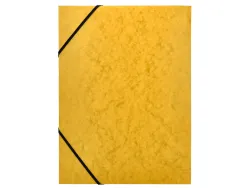 Chemise q-connect carte lustrée 375g pour documents a4 320x243mm 3 rabats coloris jaune