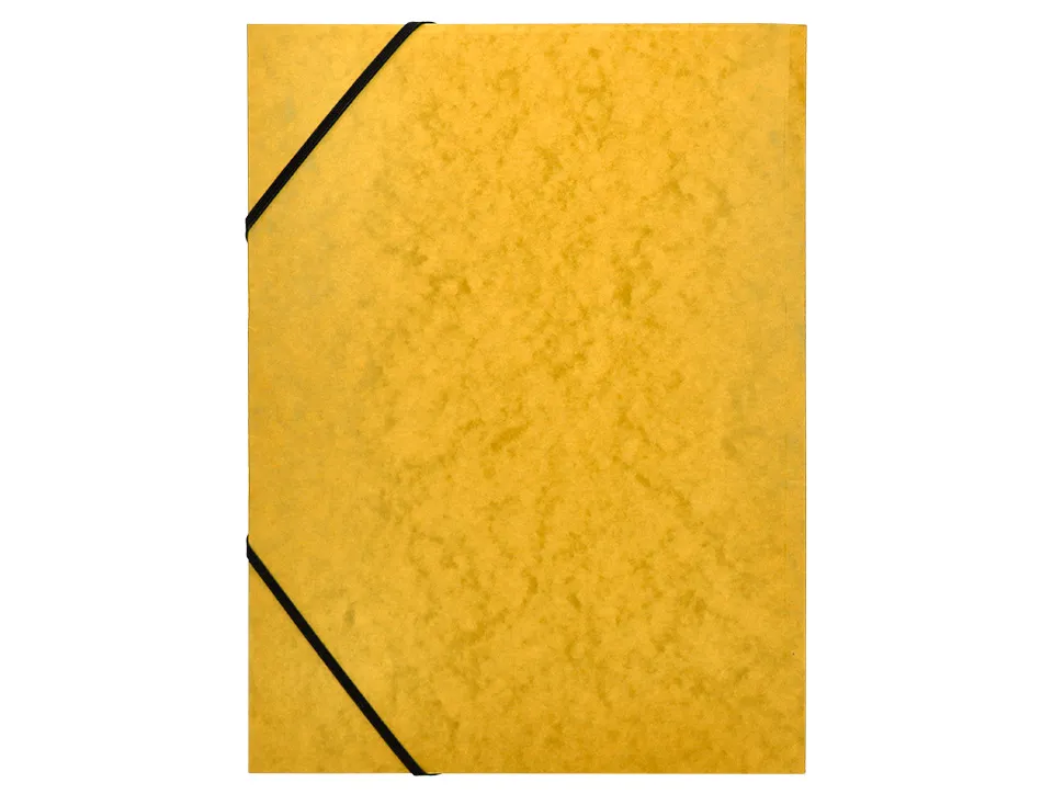 Chemise q-connect carte lustrée 375g pour documents a4 320x243mm 3 rabats coloris jaune