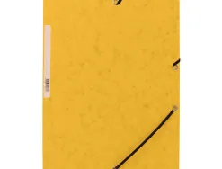 Chemise q-connect carte lustrée 375g pour documents a4 320x243mm 3 rabats coloris jaune
