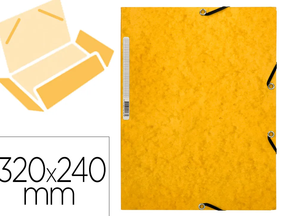 Chemise q-connect carte lustrée 375g pour documents a4 320x243mm 3 rabats coloris jaune
