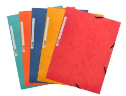 Chemise q-connect carte lustrée 375g pour documents a4 320x243mm 3 rabats coloris assortis