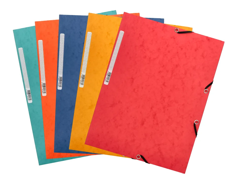 Chemise q-connect carte lustrée 375g pour documents a4 320x243mm 3 rabats coloris assortis