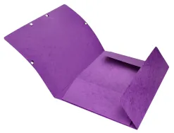 Chemise q-connect carte lustrée 375g pour documents a4 320x243mm 3 rabats coloris violet
