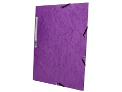 Chemise q-connect carte lustrée 375g pour documents a4 320x243mm 3 rabats coloris violet