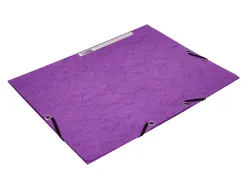 Chemise q-connect carte lustrée 375g pour documents a4 320x243mm 3 rabats coloris violet
