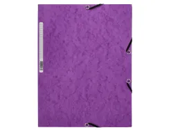 Chemise q-connect carte lustrée 375g pour documents a4 320x243mm 3 rabats coloris violet
