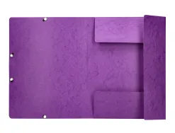 Chemise q-connect carte lustrée 375g pour documents a4 320x243mm 3 rabats coloris violet