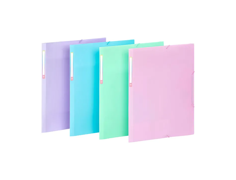 Chemise viquel 3 rabats rainbow pastel pp a3 fermeture elastique coloris aleatoire
