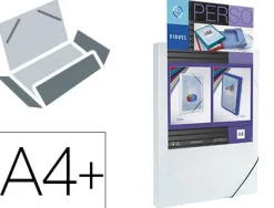 Chemise viquel coolbox polypropylène dos rigide 30mm rabats 250x330mm personnalisable fermeture élastique coloris blanc