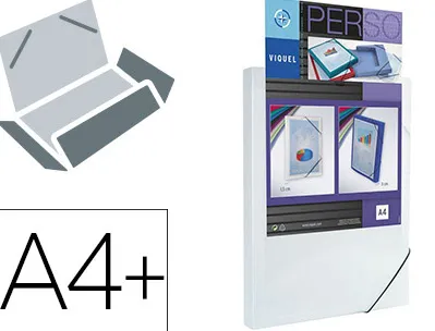 Chemise viquel coolbox polypropylène dos rigide 30mm rabats 250x330mm personnalisable fermeture élastique coloris blanc