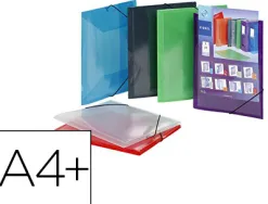 Chemise viquel propyglass 5/10e personnalisable 3 rabats 245x322mm fermeture élastique coloris assortis