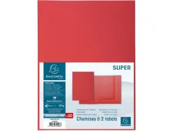 Chemises 2 rabats exacompta super 250 210 g rouge paquet 50