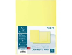 Chemises carte exacompta super 250 2 rabats 210 g coloris jaune paquet 50