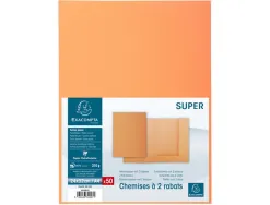 Chemises exacompta super 250 210 g coloris orange paquet 50