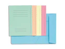 Chemises pre-imprimees 3 rabats exacompta super 250 carte 210g coloris assortis paquet 50 unites