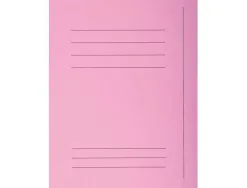 Chemises pre-imprimees 3 rabats exacompta super 250 carte 210 grammes rose paquet de 50