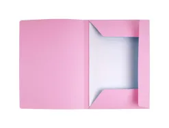 Chemises pre-imprimees 3 rabats exacompta super 250 carte 210 grammes rose paquet de 50