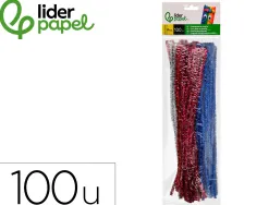 Chenilles liderpapel 30 cm de couleurs brillantes assorties sachet de 100 unites