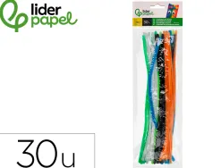 Chenilles liderpapel 30 cm de coloris mat assortis sachet de 30 unites