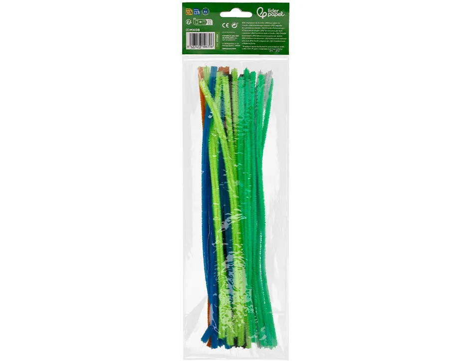 Chenilles liderpapel 30 cm de coloris mat assortis sachet de 30 unites