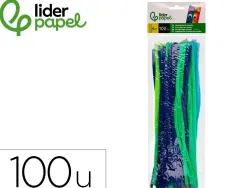 Chenilles liderpapel 30 cm de coloris mat assortis sachet de 100 unites