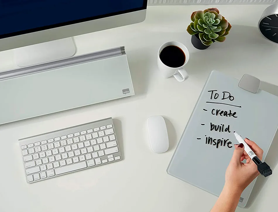 Chevalet bureau bloc notes en verre format a4 215x320x170mm