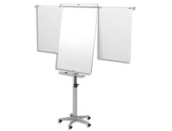 Chevalet conférence nobo barracuda mobile surface magnétique acier tableau effaçable 70x100cm 5 roulettes