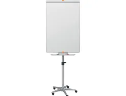 Chevalet conférence nobo barracuda mobile surface magnétique acier tableau effaçable 70x100cm 5 roulettes
