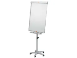 Chevalet conférence nobo barracuda mobile surface magnétique acier tableau effaçable 70x100cm 5 roulettes