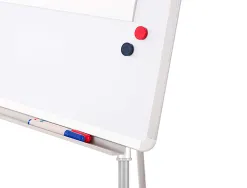 Chevalet conférence q-connect tableau magnétique 85x60cm cadre plastique pince bloc papier auget porte-marqueurs