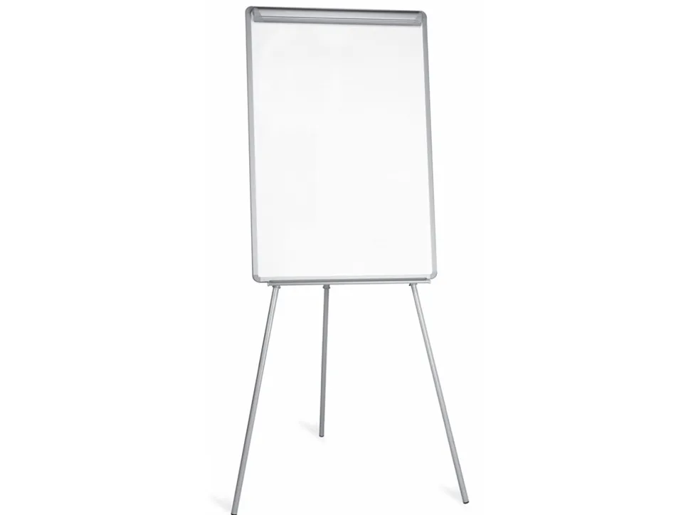 Chevalet conférence q-connect tableau laminé 70x100cm cadre plastique pince bloc papier auget porte-marqueurs