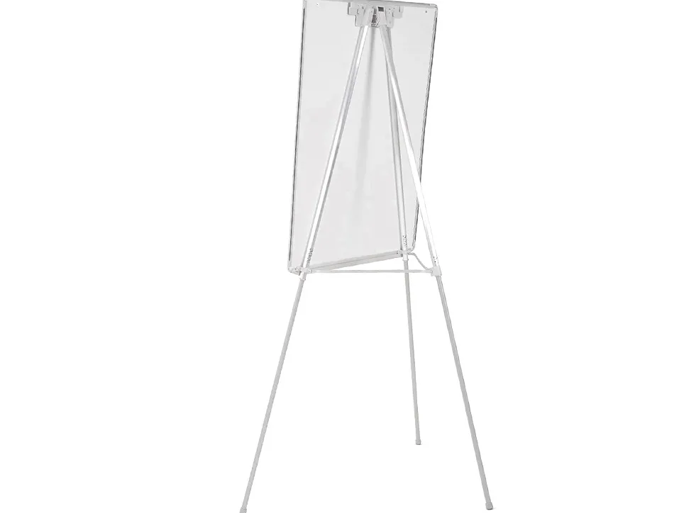 Chevalet conférence q-connect tableau laminé 70x100cm cadre plastique pince bloc papier auget porte-marqueurs