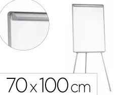 Chevalet conférence q-connect tableau laminé 70x100cm cadre plastique pince bloc papier auget porte-marqueurs