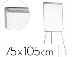 Chevalet conférence q-connect tableau magnétique 70x100cm cadre plastique pince bloc papier auget porte-marqueurs