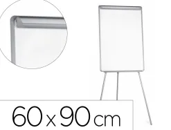Chevalet conférence q-connect tableau laminé 85x60cm cadre plastique pince bloc papier auget porte-marqueurs