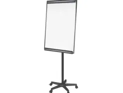 Chevalet conférence q-connect tableau magnétique 70x100cm cadre aluminium pince bloc papier auget porte-marqueurs roues