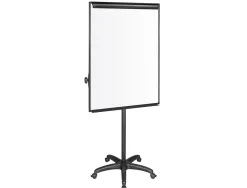 Chevalet conférence q-connect tableau magnétique 70x100cm cadre aluminium pince bloc papier auget porte-marqueurs roues