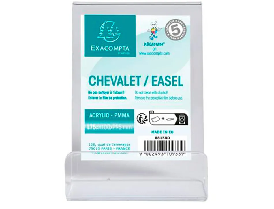 Chevalet exacompta support d'objet acrylique taille m coloris cristal