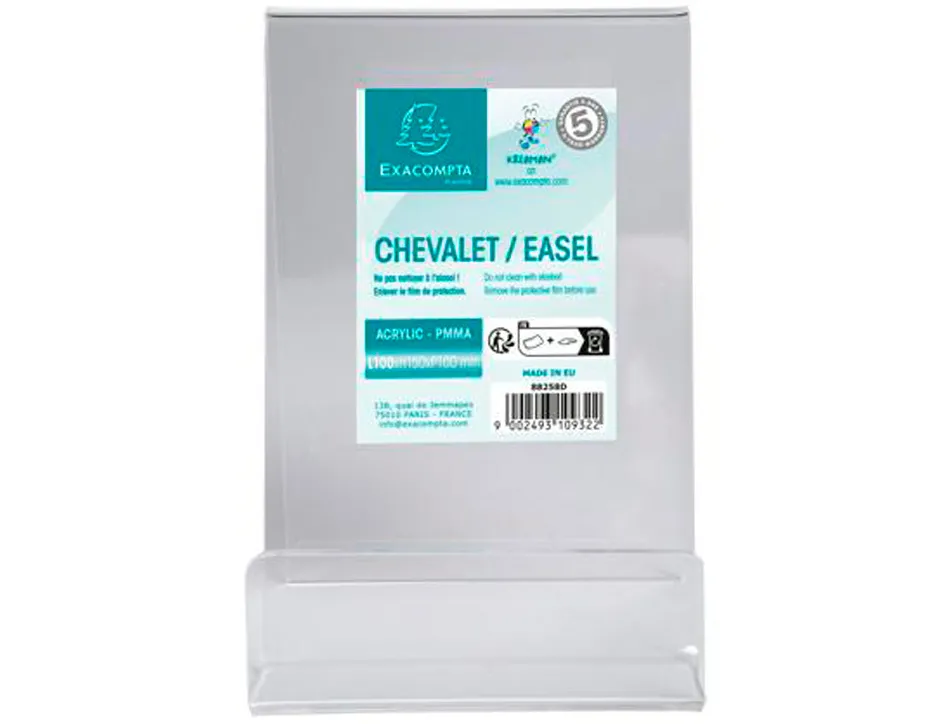Chevalet exacompta support d'objet acrylique taille l coloris cristal