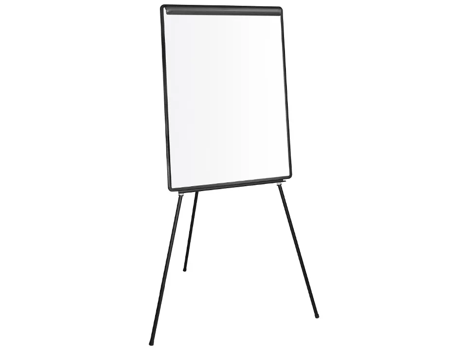 Chevalet q-connect économique fond mélaminé tableau effaçable sec 70x100cm auget barette pivotante hauteur maximum 2m