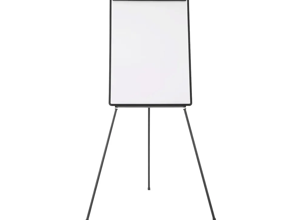 Chevalet q-connect économique fond mélaminé tableau effaçable sec 70x100cm auget barette pivotante hauteur maximum 2m