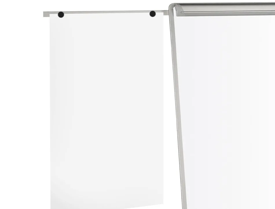 Chevalet q-connect extensions latérales surface mélaminée effaçable 70x100cm cadre aluminium auget porte-marqueurs