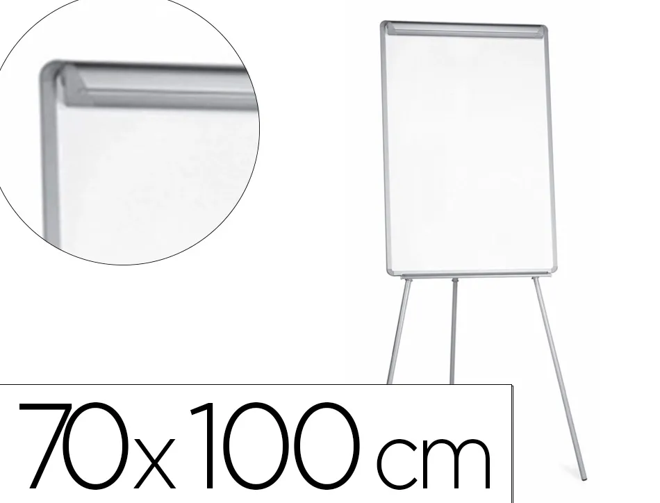 Chevalet q-connect extensions latérales surface mélaminée effaçable 70x100cm cadre aluminium auget porte-marqueurs