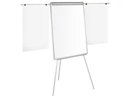 Chevalet q-connect extensions latérales surface mélaminée effaçable 70x100cm cadre aluminium auget porte-marqueurs