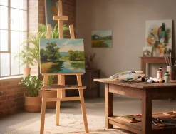 Chevalet sur pied liderpapel en bois de pin vernis 58,5x175x75 cm certifie fsc